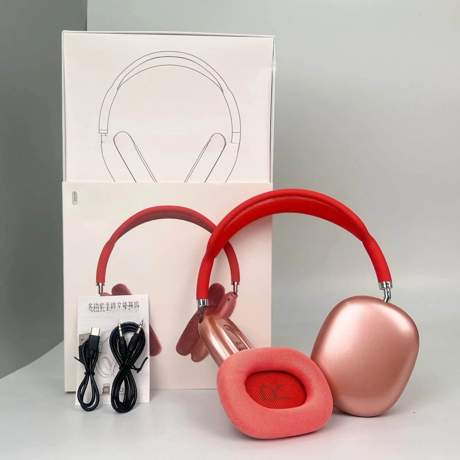 Trådlösa on-ear-hörlurar med magnetiska öronkåpor och mesh-huvudbygel
