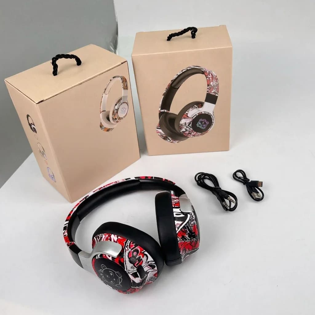 Graffiti Bluetooth-headset med RGB-ljus och mikrofon