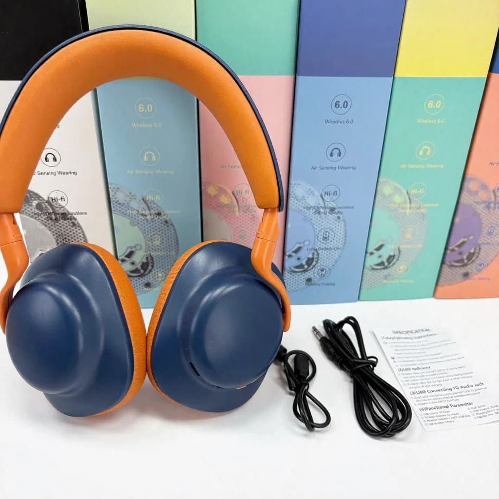 Trådlösa Bluetooth-hörlurar med FM-radio och Type-C-laddning