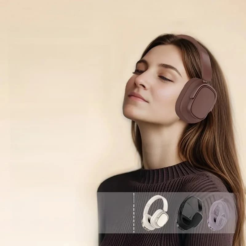 Retro Bluetooth-hörlurar över örat med aktiv brusreducering