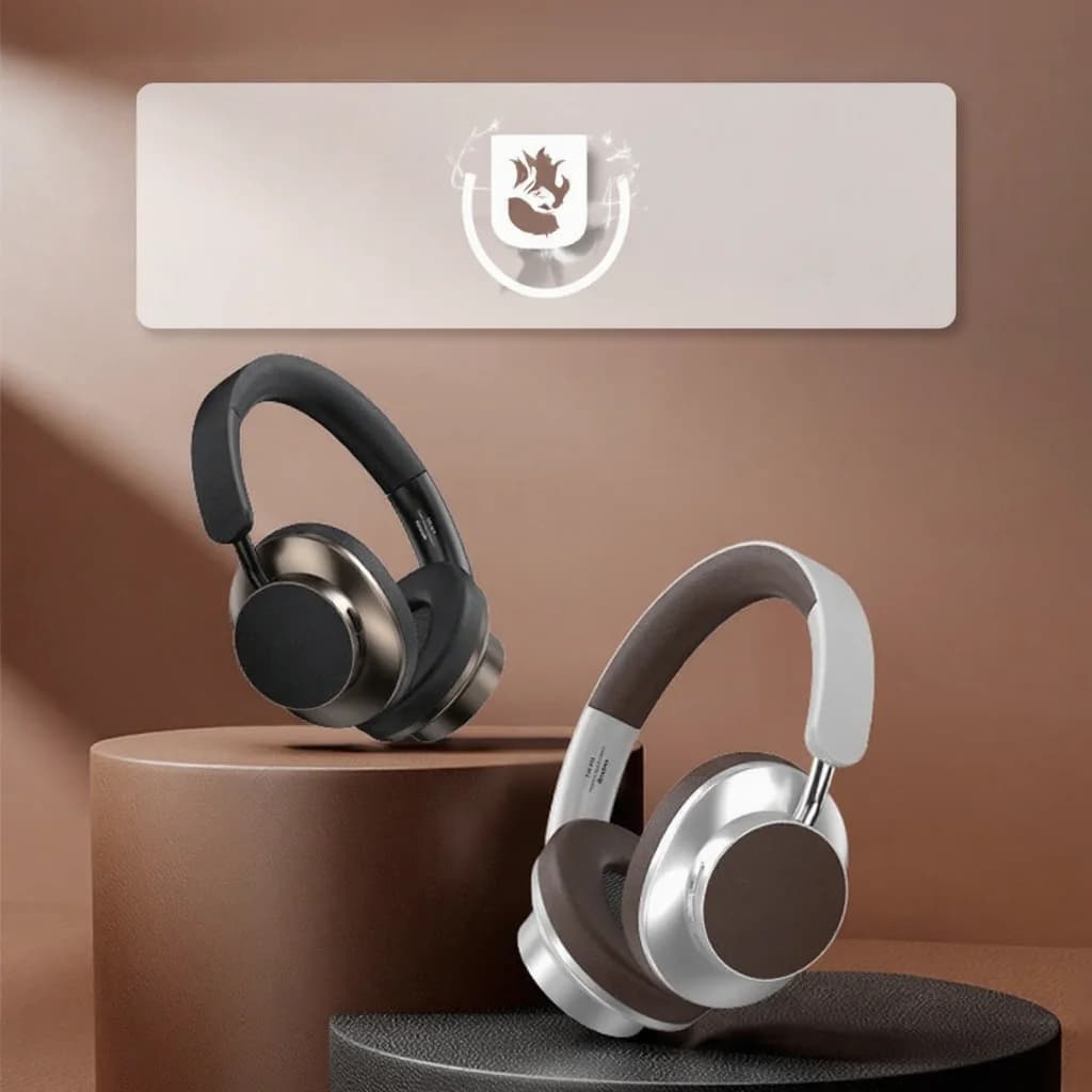 Retro trådlösa Bluetooth-hörlurar med FM-radio och TF-kortplats