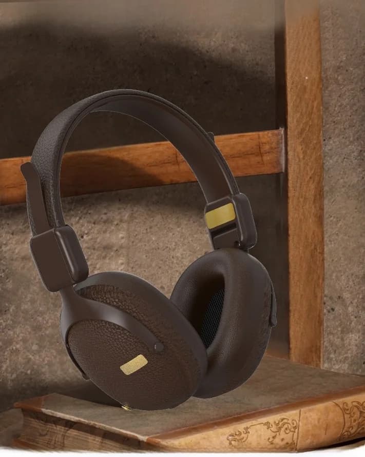 Retro trådlösa över-örat hörlurar med Bluetooth 5.4 och lång batteritid