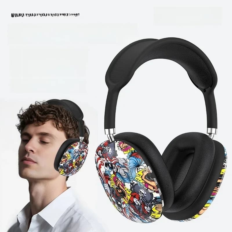 Graffiti Bluetooth-hörlurar med FM-radio och TF-kortplats