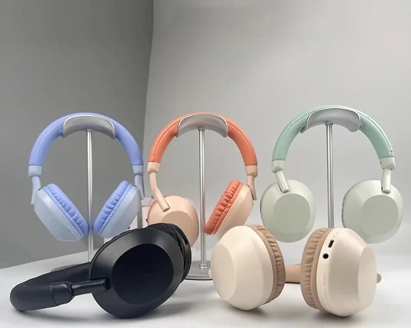 Trådlösa Bluetooth-hörlurar (över örat) med djup bas och mikrofon