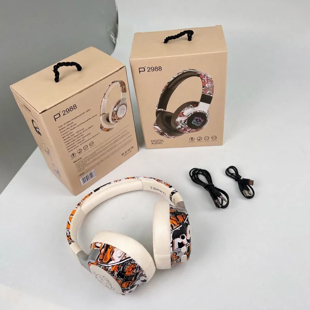 Graffiti Bluetooth-headset med RGB-ljus och mikrofon