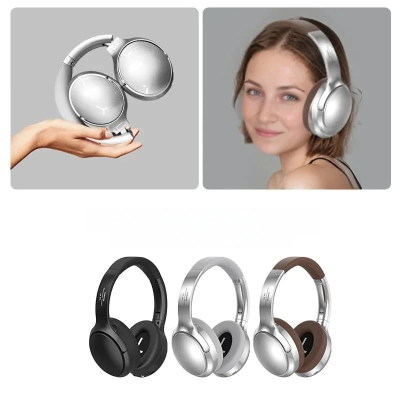 Retro Bluetooth-öronkåpor med FM-radio och kabelläge