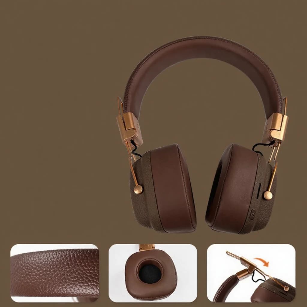 Retro öronbågar med Bluetooth, EQ-lägen och hopfällbar design