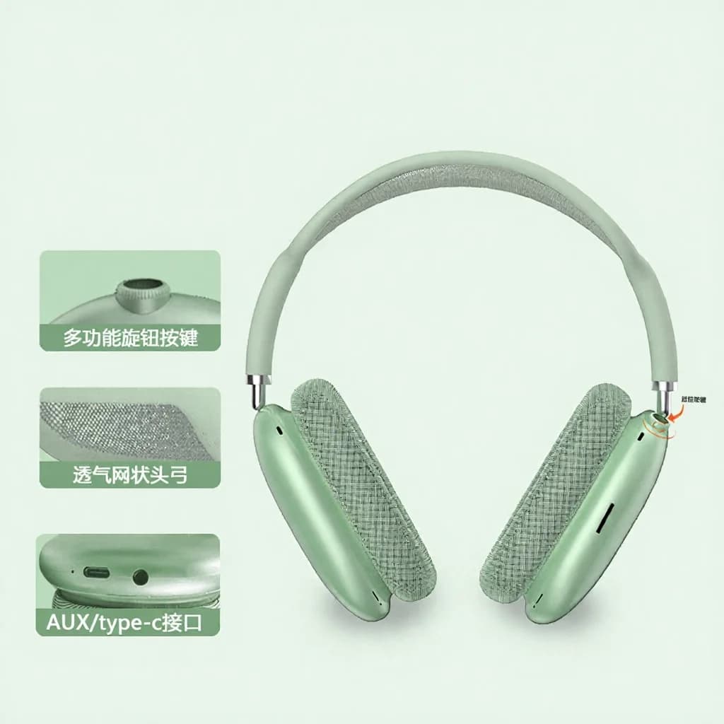 Bluetooth 5.4 on-ear-hörlurar med vridratt och FM-radio