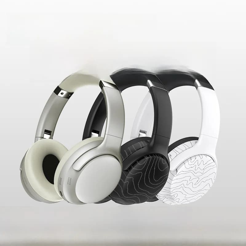 Trådlösa Bluetooth on-ear-hörlurar med FM-radio och brusreducering