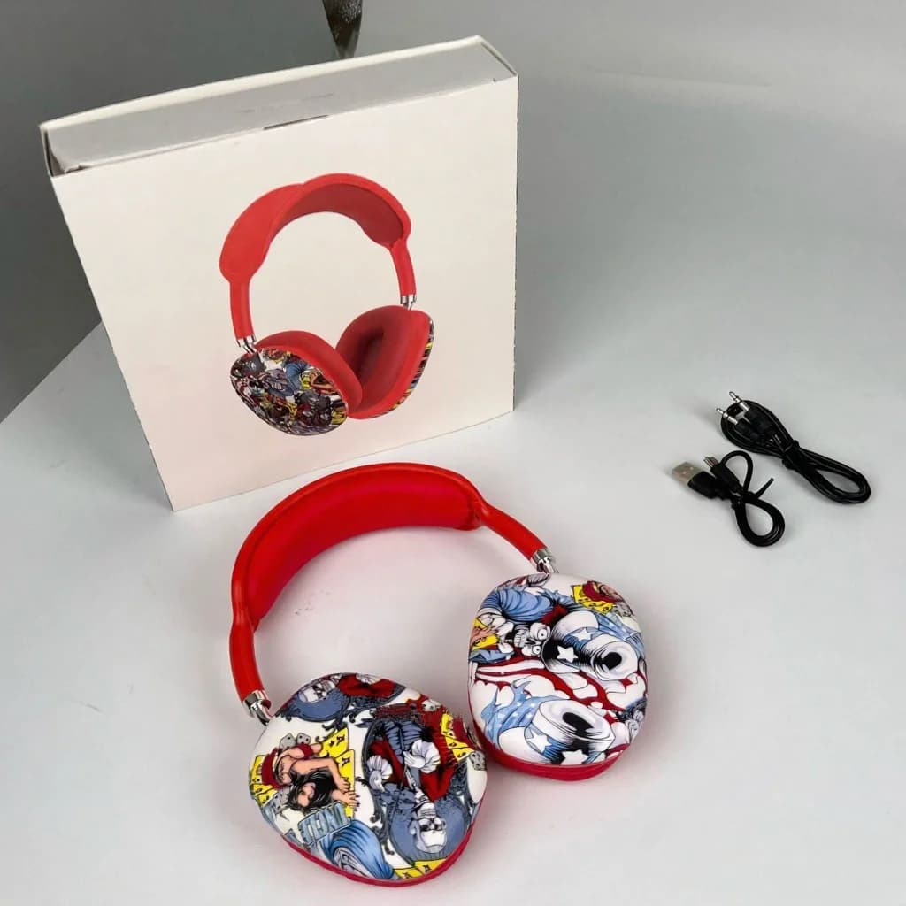 Graffiti Bluetooth-hörlurar med FM-radio och TF-kortplats