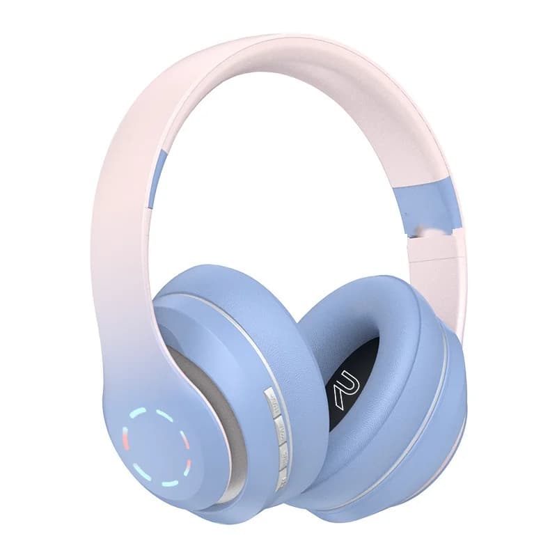 Trådlösa on-ear-hörlurar med LED-ljus och FM-radio