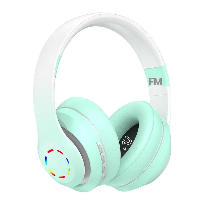 Trådlösa on-ear-hörlurar med LED-ljus och FM-radio