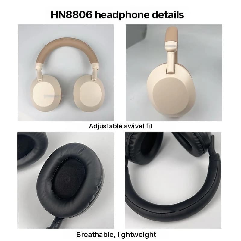 Trådlösa Bluetooth-hörlurar (över örat) med djup bas och mikrofon