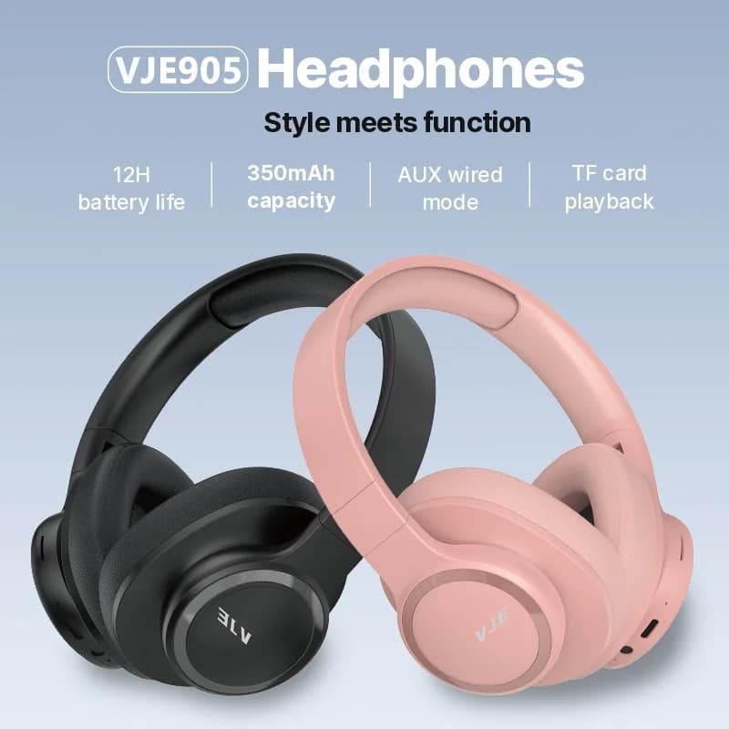 Trådlösa over-ear-hörlurar med lång batteritid och Bluetooth 5.4