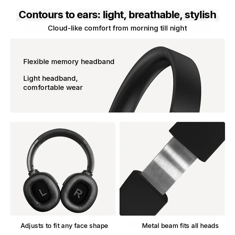 Trådlösa Bluetooth-hörlurar med ANC och lång batteritid