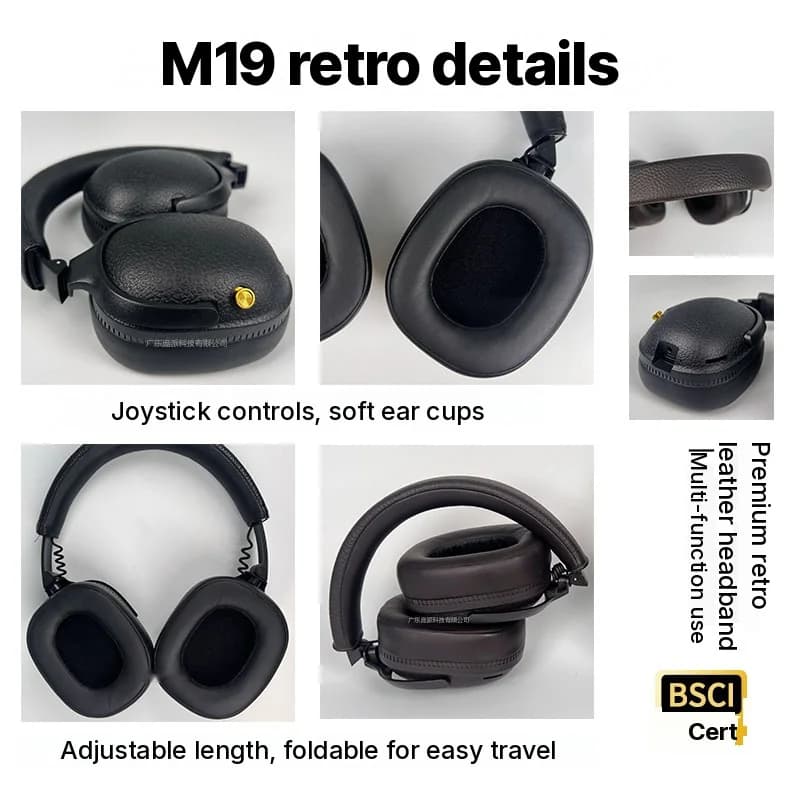 Retro öronbågar med Bluetooth, trådlöst stereohandsfree med mikrofon