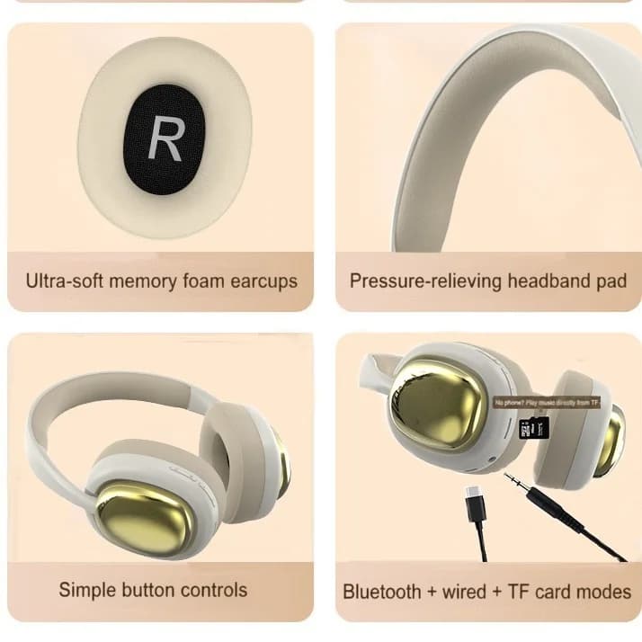 Trådlösa Bluetooth-hörlurar med FM-radio och stereoljud