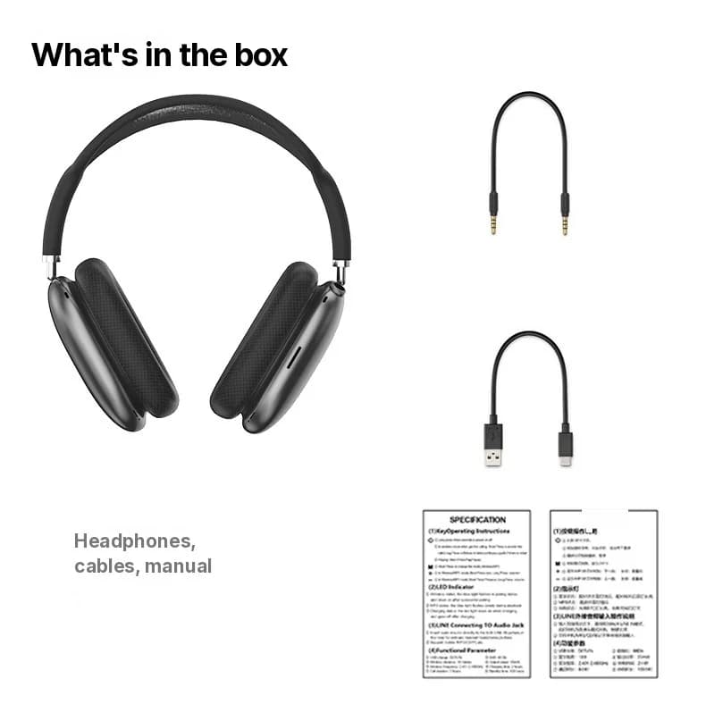 Bluetooth 5.4 on-ear-hörlurar med vridratt och FM-radio