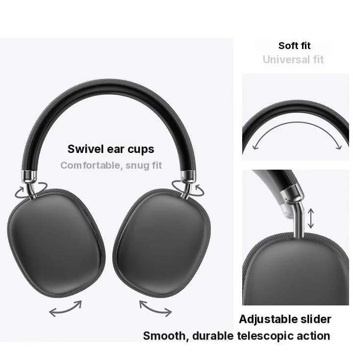 Trådlösa Bluetooth-hörlurar med djup bas och Type-C-laddning