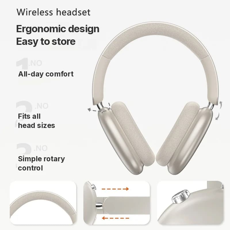 Trådlösa on-ear-hörlurar med aktiv brusreducering och lång batteritid