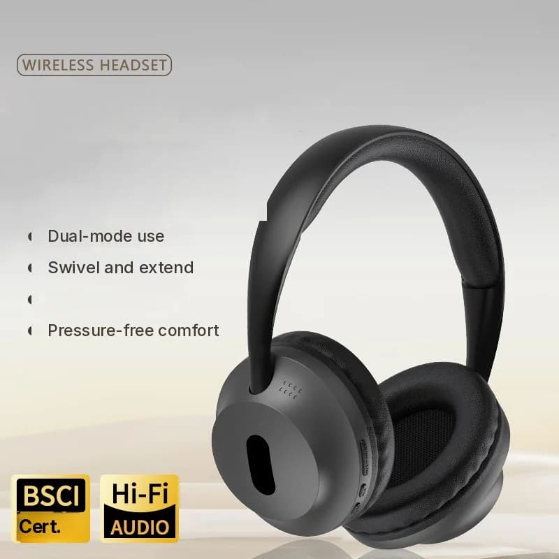 Trådlösa Bluetooth-hörlurar (over-ear) med mikrofon och 3,5 mm-ljudkabel
