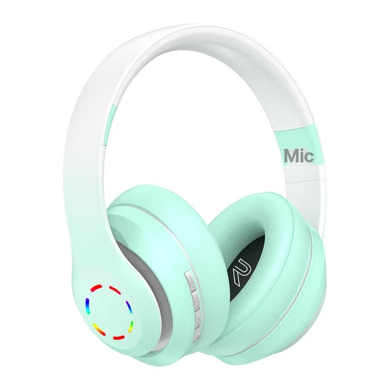 Trådlösa on-ear-hörlurar med LED-ljus och FM-radio