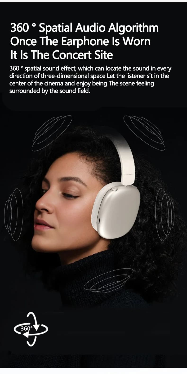 Trådlösa Bluetooth-hörlurar med aktiv brusreducering och mic