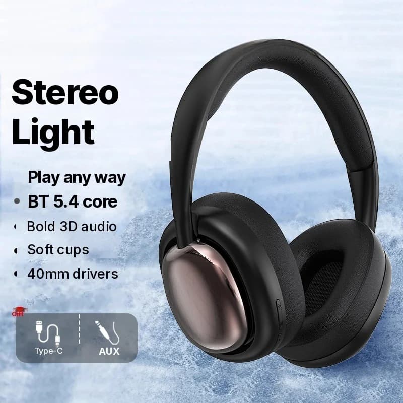 Trådlösa Bluetooth-hörlurar med mikrofon och 40 mm-element