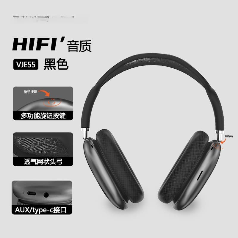 Bluetooth 5.4 on-ear-hörlurar med vridratt och FM-radio